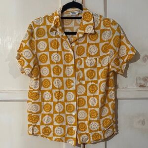 Mighty Fine Orange and Cream Smiley Pajama Top